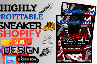 design sneaker website footwear shopify store sneaker dropshipping website