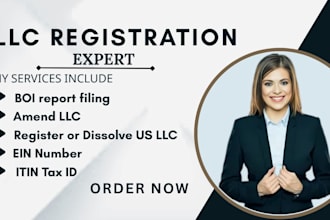 register llc, dissolve llc, amend llc, ein, close ein, itin, boi report