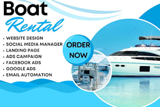 develop custom yacht charter website boat rental website booking website