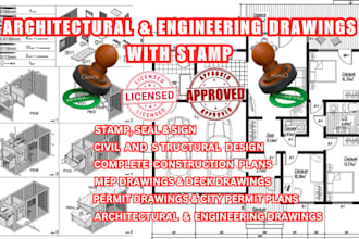 stamp architectural drafting foundation framing plan engineering drawing carport
