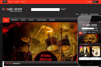 design responsive music website, dj, musician, artist, and record label website