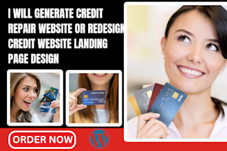 design credit repair website or redesign credit website landing page