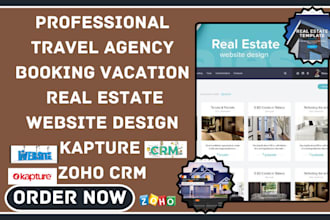 setup travel agency booking vacation real estate website kapture zoho crm