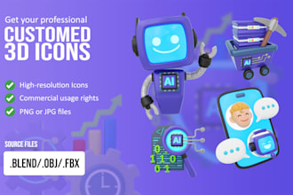 create 3d custom icons for multimedia platforms