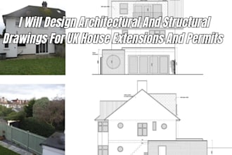 design architectural and structural drawings for UK house extensions and permits