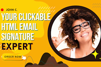 create clickable email signature, animated HTML g mail signature, email footer