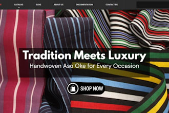design aso oke shopify store clothing store heritage wear website fabrics store