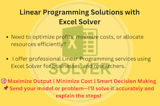 do linear programming and operation research projects using excel solver
