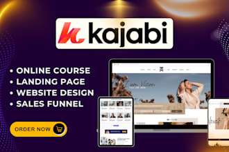 setup kajabi online course, kajabi website design, kajabi funnel, kajabi expert