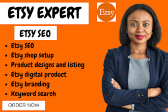 set up your etsy print on demand store with SEO and custom product design