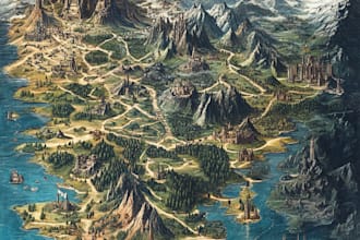 draw  cartography dnd fantasy world map