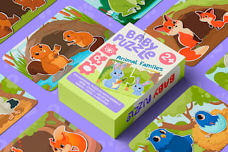 card game design, board game, flash cards affirmation card box design rulebook