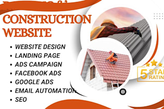 design construction, roofing, hvac, handyman, plumbing website on wix, wordpress