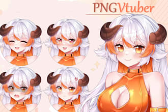 draw and design pngtuber model vtuber character anime png tuber oc vtuber model