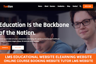 build lms educational website elearning website online course tutor lms website