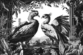 do a black and white engraving style illustration