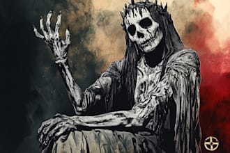draw fantasy or dark creepy horror art illustration