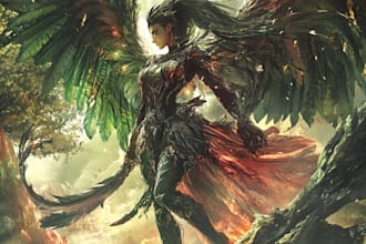 draw a fantasy character ilustration
