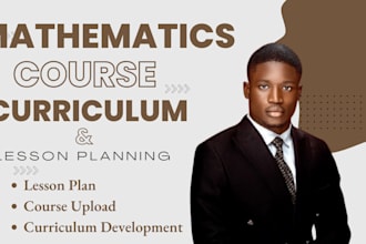 create a mathematics lesson plan and course content workbook with solution
