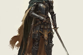 draw a fantasy character design use d and d illustration