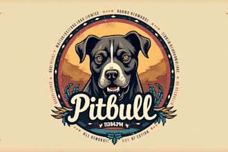 design creative pitbull logo for you in just two days