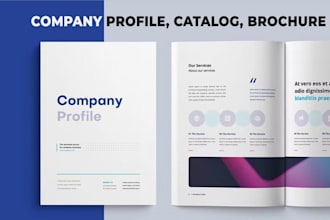 design trifold or bifold brochure, company profile, leaflet design