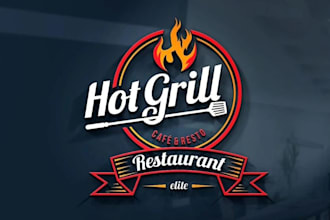 do pizza, bbq, food logo, food truck and menu design