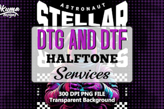 convert your design into halftone for dtf and dtg printing