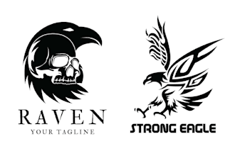 make creative skull falcon eagle logo