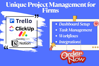 setup project management software for firms in healthcare, finance, education