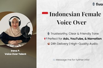 do female voice over in bahasa indonesia for skincare brands