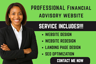 design a stunning financial advisor website, tax website, or finance website