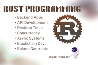 do any task and project in rust programming,rust api