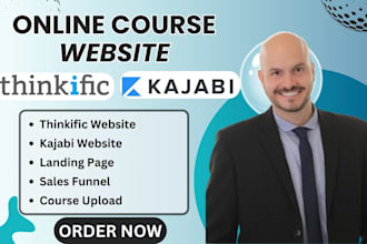 create thinkific website kajabi online course content promotion sales funnel