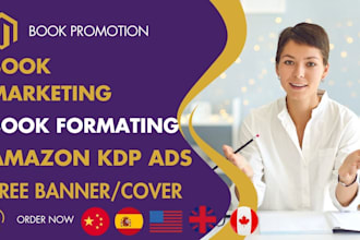 promote your book with amazon KDP ads, SEO, and social media marketing