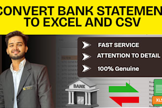 convert bank statement to excel ,csv and sheets