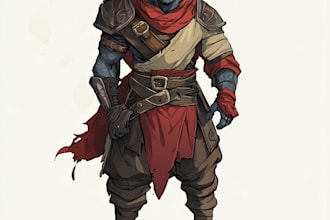 create dnd art, fantasy character for dnd party