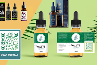 design professional supplement, hemp oil, cbd packaging or label for cannabis