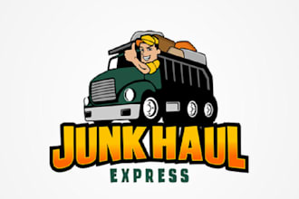 design top quality junk hauling removal service logo