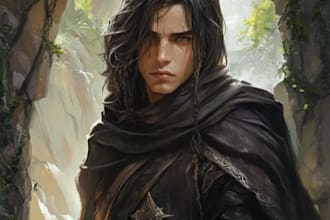 do a dnd and d and d character art illustration for you