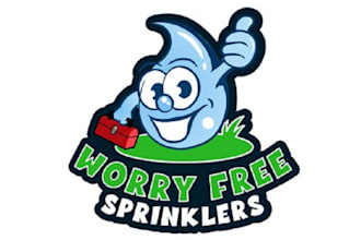 make dynamic elegant water drop logo for sprinkler company
