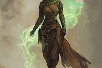 draw a fantasy character for dnd, pathfinder, etc