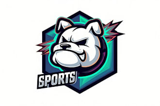 do esport logo dog bulldog icon sticker mascot design