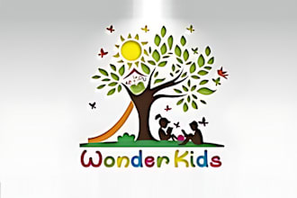 design childcare, daycare, baby shop, education kids, children logo