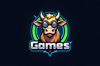 do cool cow head esport mascot logo design