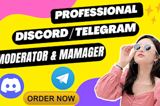 be your nft discord moderator, telegram admin, chatter, community manager