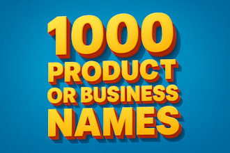 create 1000 relevant name ideas for your product or business