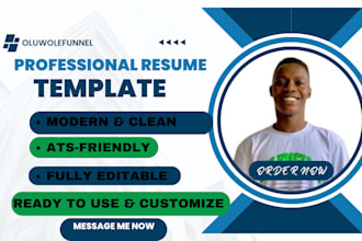 design a professional, modern, and ats friendly resume template