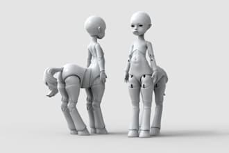 design 3d toy models,articulated 3d models, add movable joints to stl,doll model