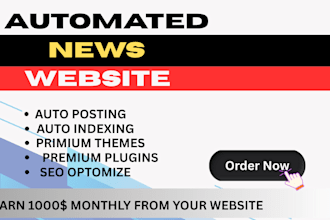 create a wordpress automated news website and a blog design